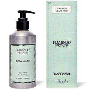 NIB Flamingo Estate Body Wash with Pump, Rosemary Clary Sage, 12oz